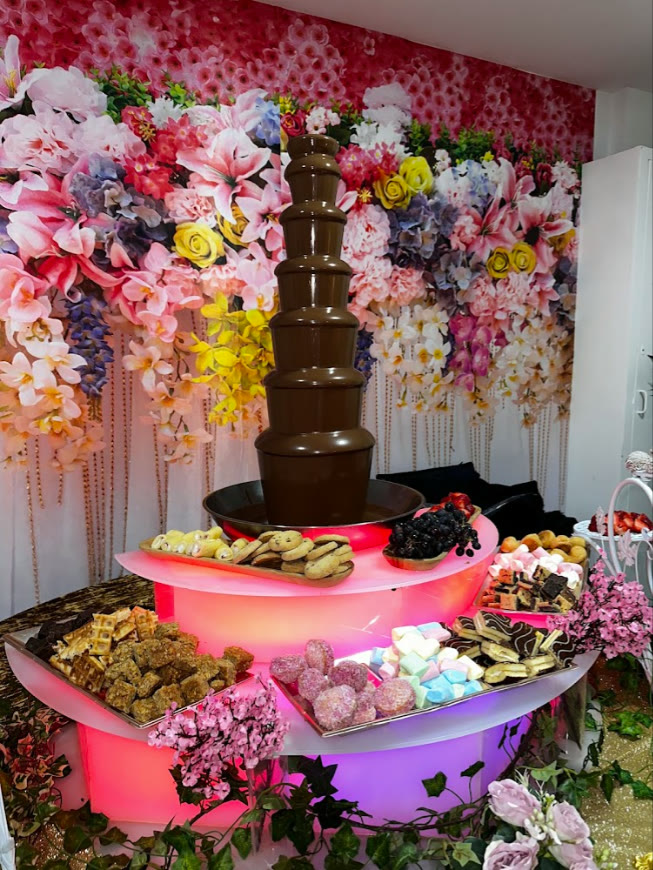 Chocolate fountain at an event booked by Amina M.