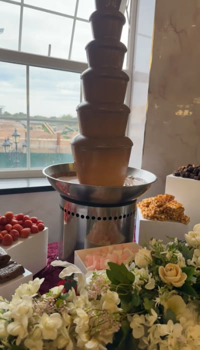 Chocolate fountain at an event booked by Mevish A.